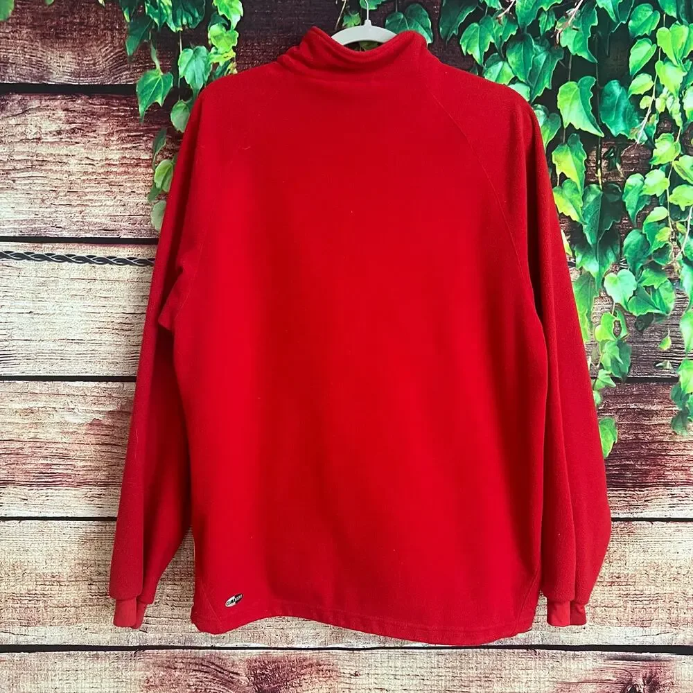Adidas Climawarm 1/4 Zip Fleece Pullover Small Fits L/XL Red Softball Eagle Red